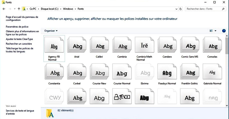 Windows 10: installer et gérer les polices de caractères  La-pol10