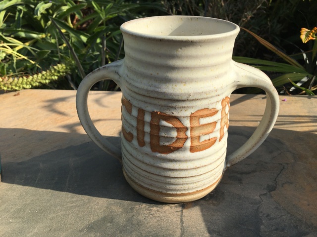 A nice studio pottery cider tankard, RA mark Image120