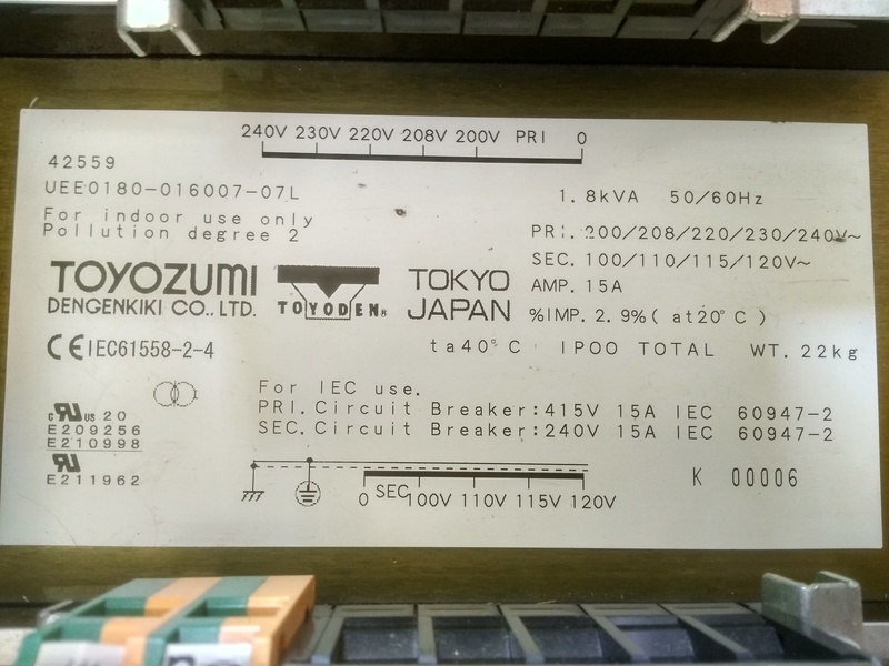 Toyozumi 1.8kVA step down transformer (SOLD) Img_2034