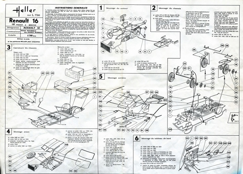 RENAULT 16 1/20ème Réf L730 Plan_h10