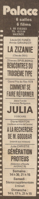 A L’AFFICHE EN AVRIL 1978 Palace23