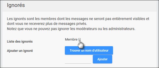 ignorés - Gestion des amis et des ignorés Tuto316