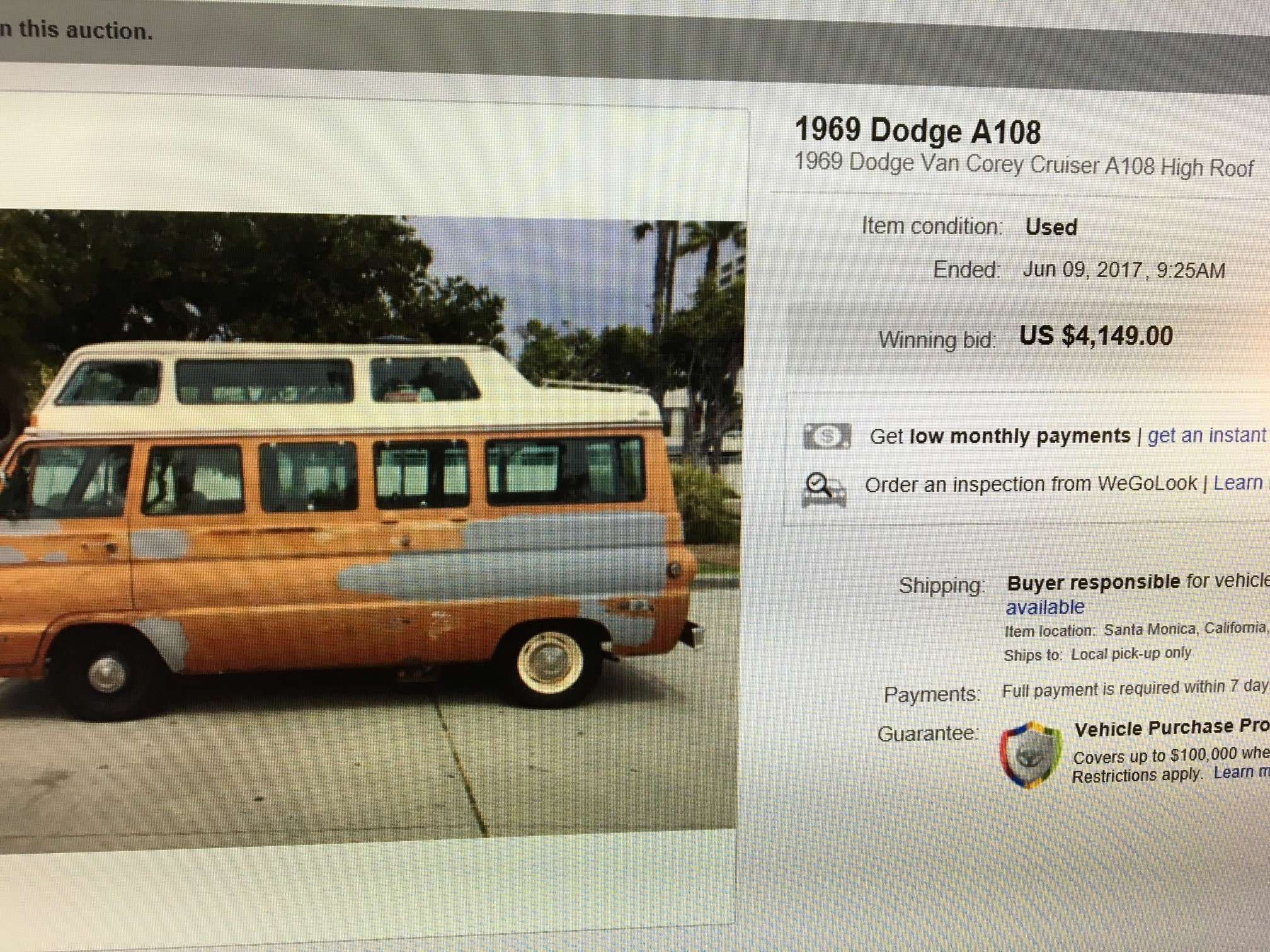 69 Dodge A108 Van Corey Cruiser - $9200 (CA) 69_cor10