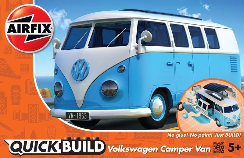 NEWS Airfix QUICK BUILD VW Camper Van blue J6024_11