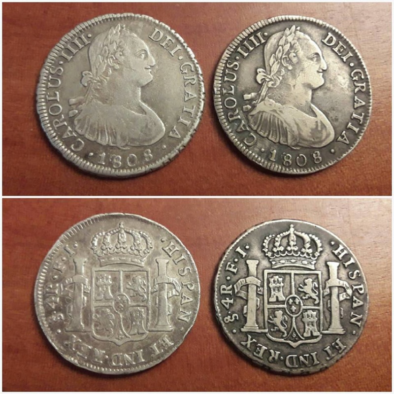 2 monedas hermanas de 4 reales Carlos IV 1808. Santiago 28167810