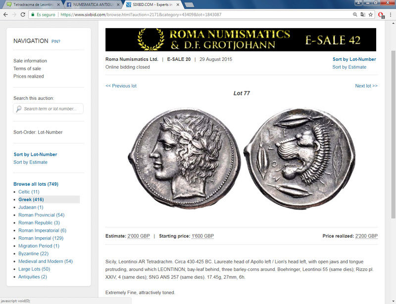 Roma Numismatics Ltd. 29/8/15: tetradracma de Leontini Leonti10