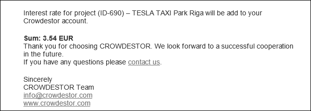 Proyecto Tesla Taxi Park Riga ( Proyecto Finalizado Rent 17% TIR total 18.15%) **CERRADO** Orden_38