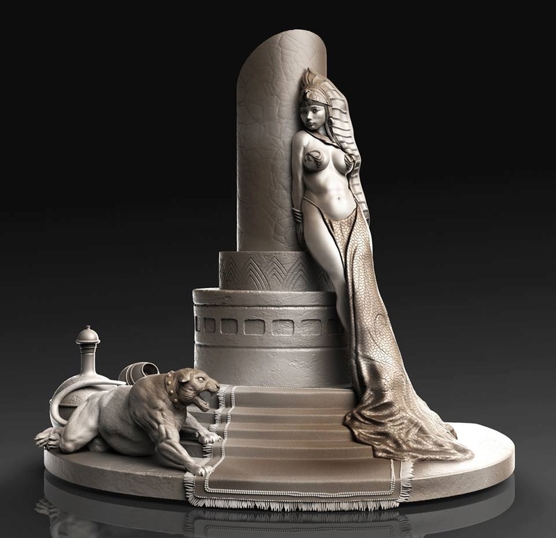 Frazetta´s "Egyptian Queen" Sculpted by Caleb Nefzen Bd4fa510