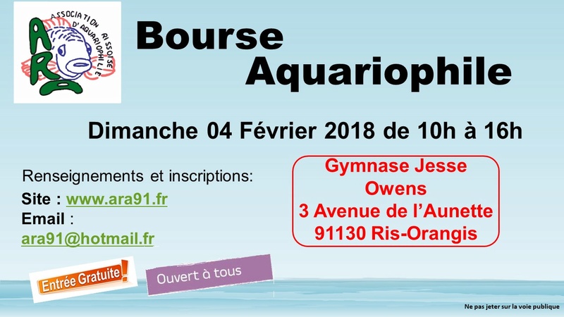 Bourse aquariophile de Ris-Orangis le 4 février 2018 Affich10