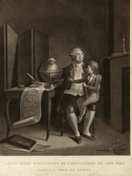 Le roi Louis XVI seul au Temple avec son fils A780c910