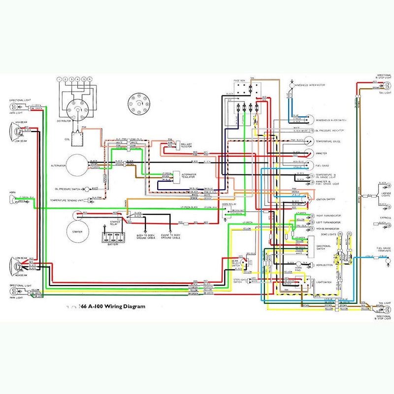 Colored wiring diagram for A100 1966 66_a1011