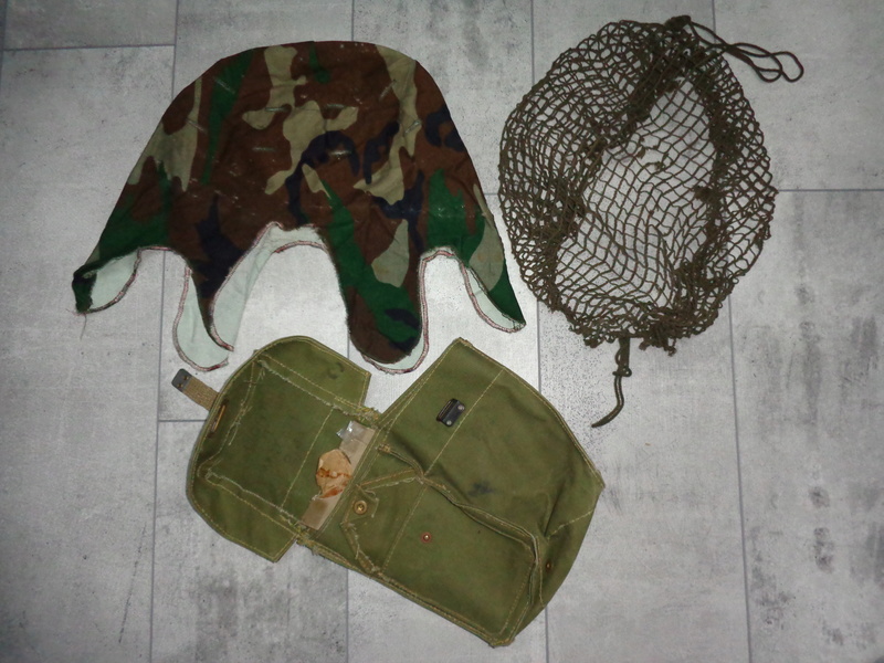 Unknown Drillich tunic, unknown woodland helmet cover and helmet net. Dsc04137