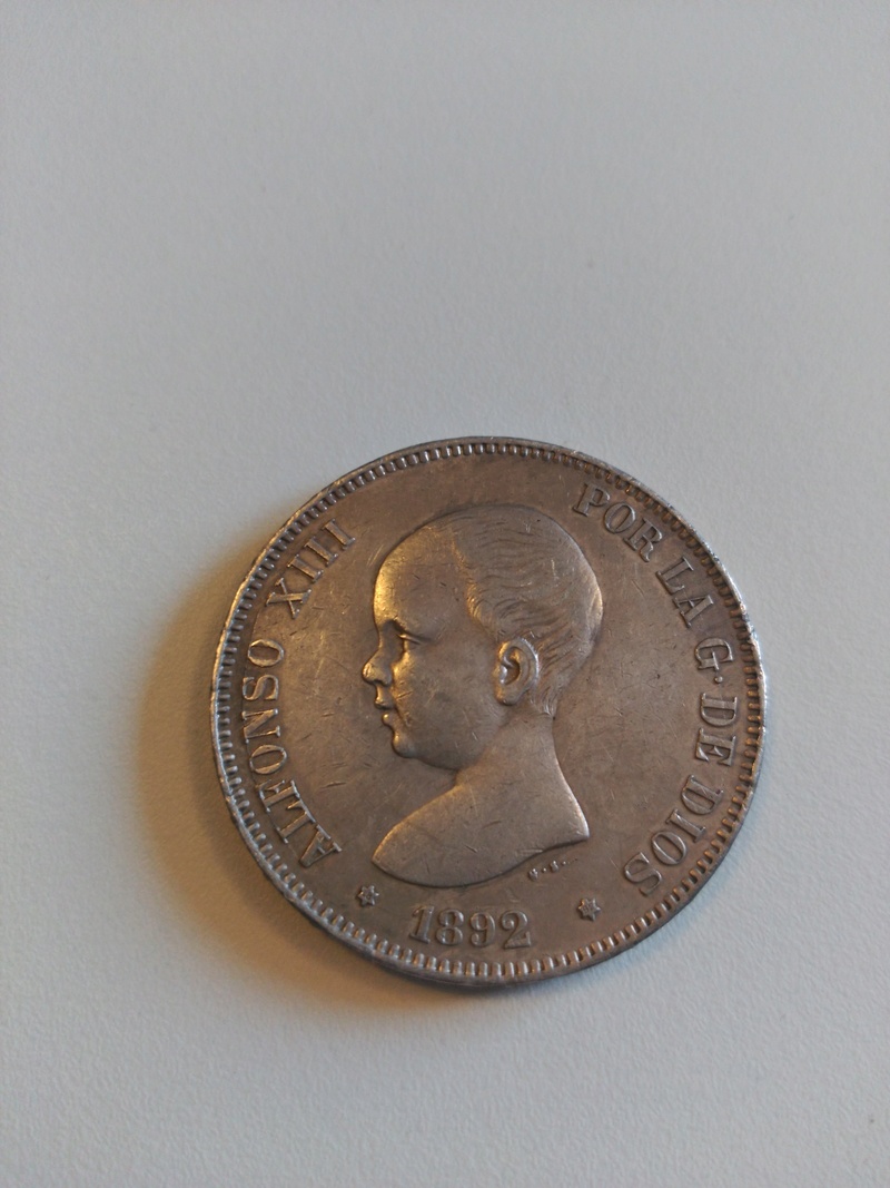 5 pesetas 1892  (*18*92). Alfonso XIII. PG.M Img_2051