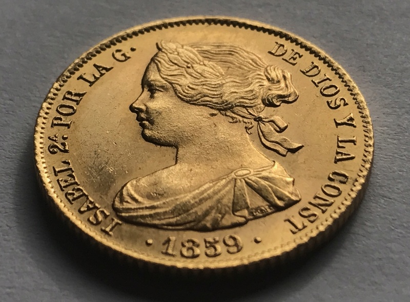 Isabel II - 100 Reales 1859 Barcelona Img_5811