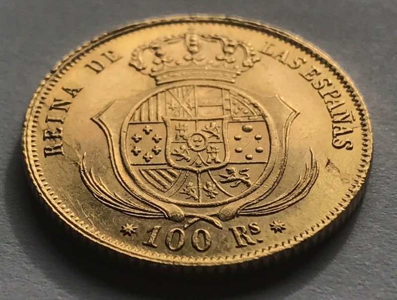 Isabel II - 100 Reales 1859 Barcelona Img_5812