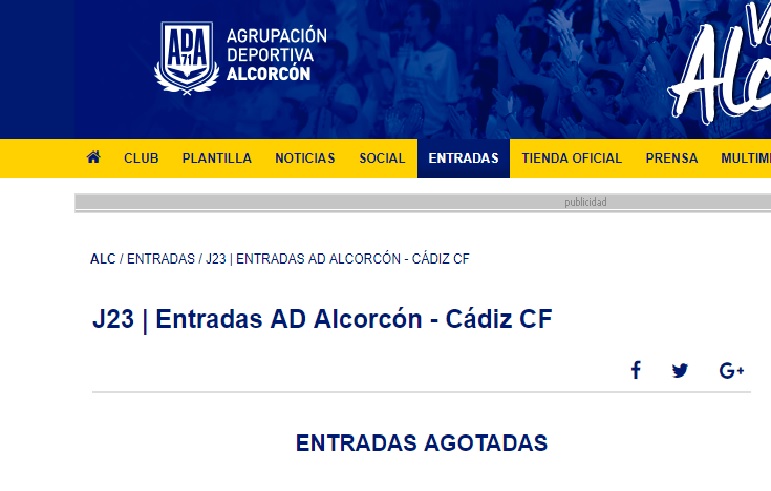 Agotadas las entradas del Alcorcón-Cádiz según el club Sin_ty10