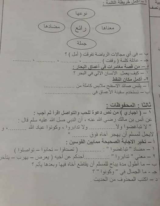 امتحانات مجمعة لغة عربية  مدارس و إدارات " للخامس الإبتدائى أخر العام 2018 31301910