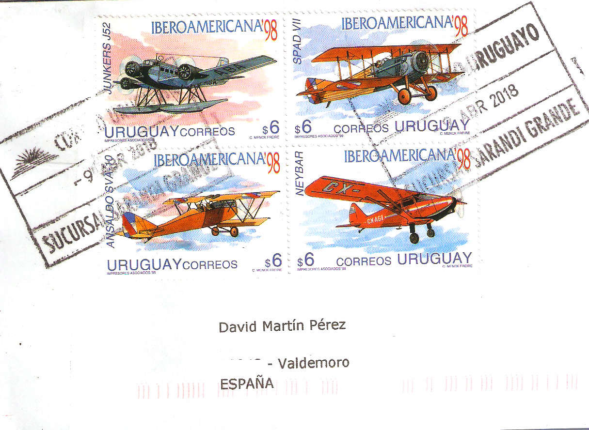 Aviones en los sellos-Airplanes on Stamps. - Página 4 Urugua10