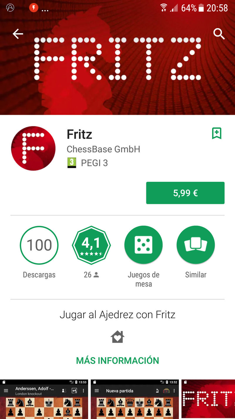  ¡¡¡ Fritz en Android, por fin !!! Una de las apps de ajedrez más esperadas. Screen21