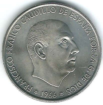 100 pesetas 1969 *1969 palo curvo 6910