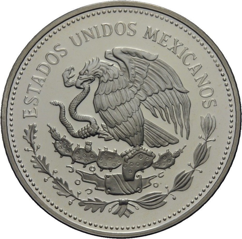 100 pesos de plata, conmemorativa Mariposa Monarca. México. 1987 328a10