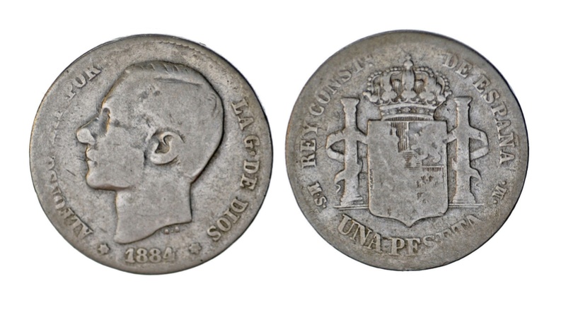 Peseta de 1884 Alfonso XII S-l16011