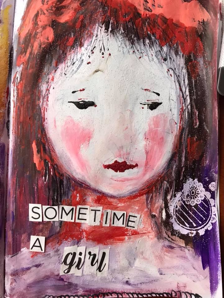 Provocare Art Journaling noiembrie: Girl face - Mihaela & Andreea Elena10