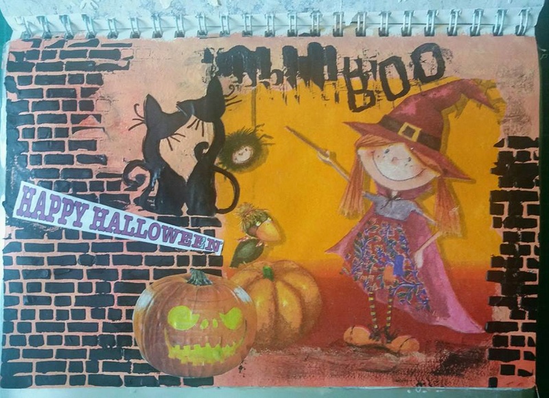 Provocare Art Journaling octombrie: Halloween page - Andreea Maria11