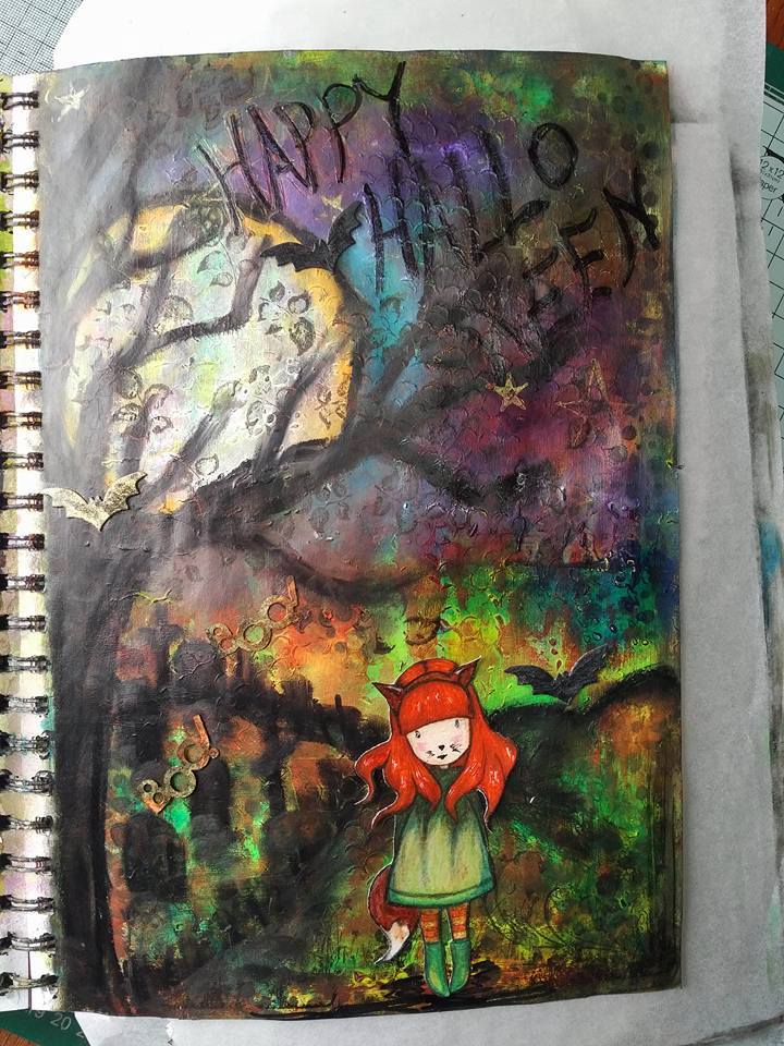 Provocare Art Journaling octombrie: Halloween page - Andreea Monica11