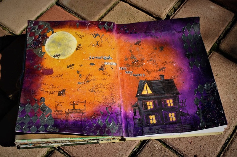 Provocare Art Journaling octombrie: Halloween page - Andreea Z210