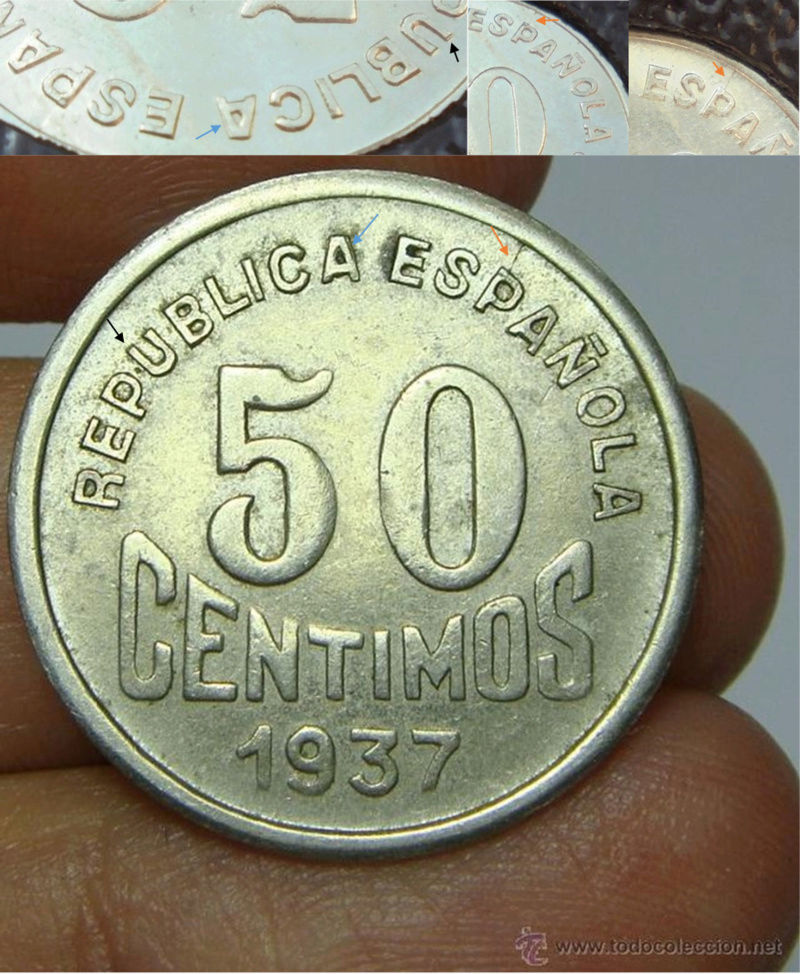 50 céntimos 1937. Consejo de Asturias y León. Guerra Civil S10