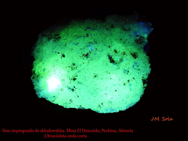 Fotos de minerales fluorescentes Yeso_d10