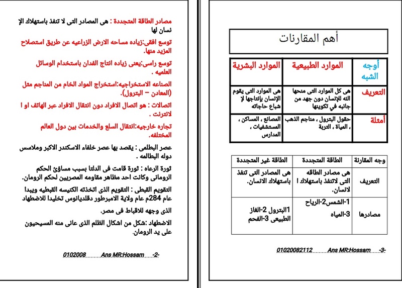 فى 8 صفحات اقوى مراجعة فى الدراسات الترم الاول 5ب