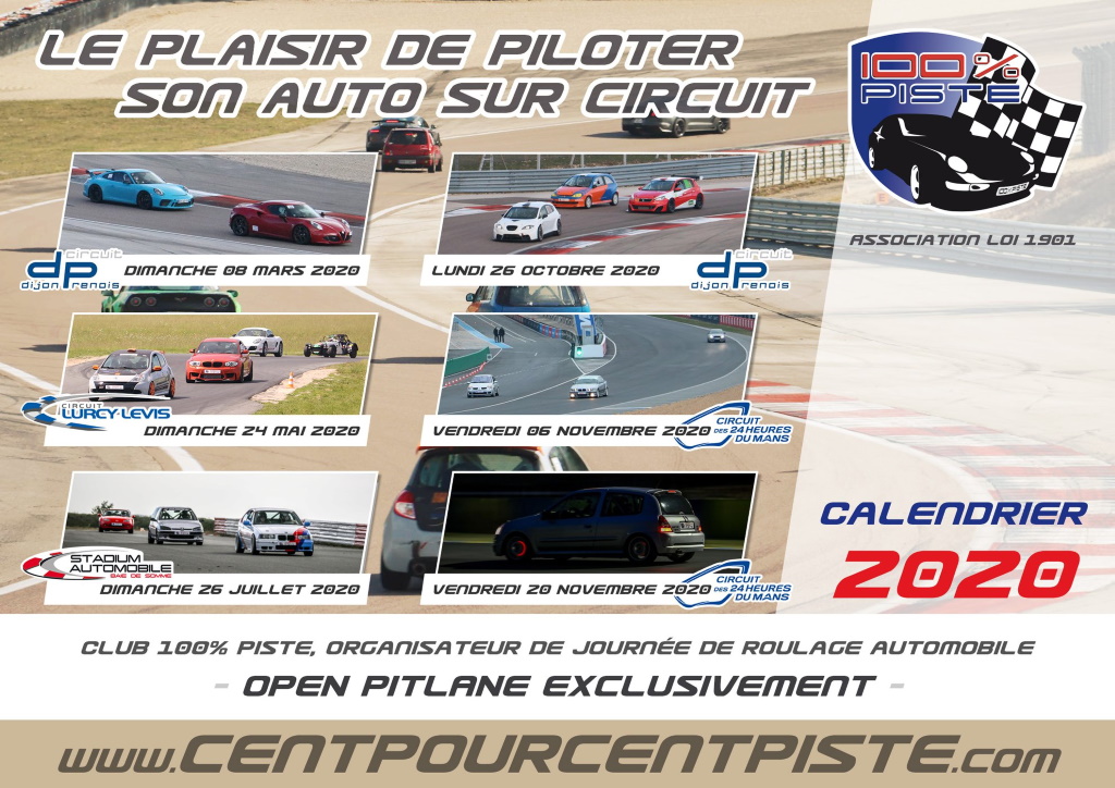 Calendrier 100% Piste 2020  Saison11