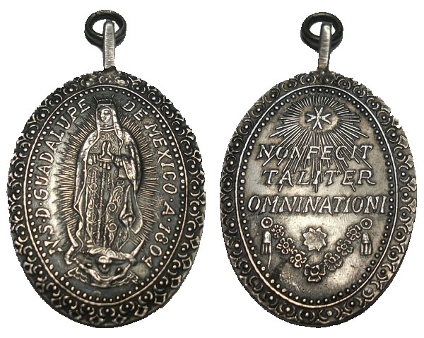 Virgen de Guadalupe de Mexico / Inscripción Plata (R. M. SXIX-O87)(MAM) Foto12