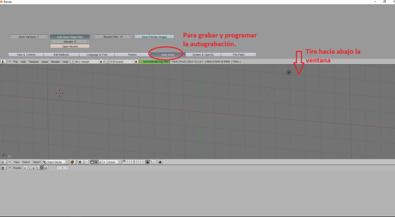Autoguardado en Blender Kubo1014