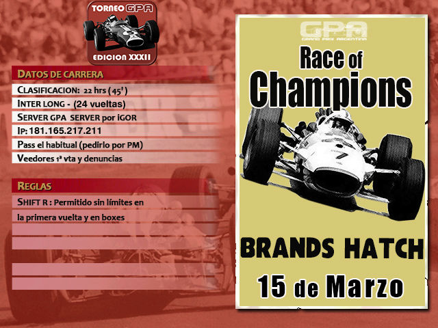 Torneo Edicion XXXII - Brands Hatch Brands10