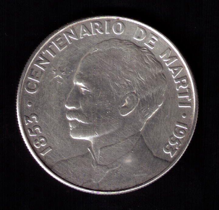 1 Peso (Centenario de José Martí). Cuba. 1953 1953_110