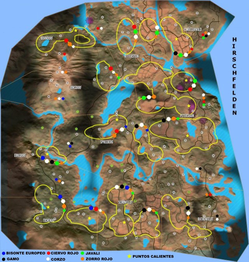 Mapas de ubicación de animales  TheHunter  Call of the Wild Reserv12