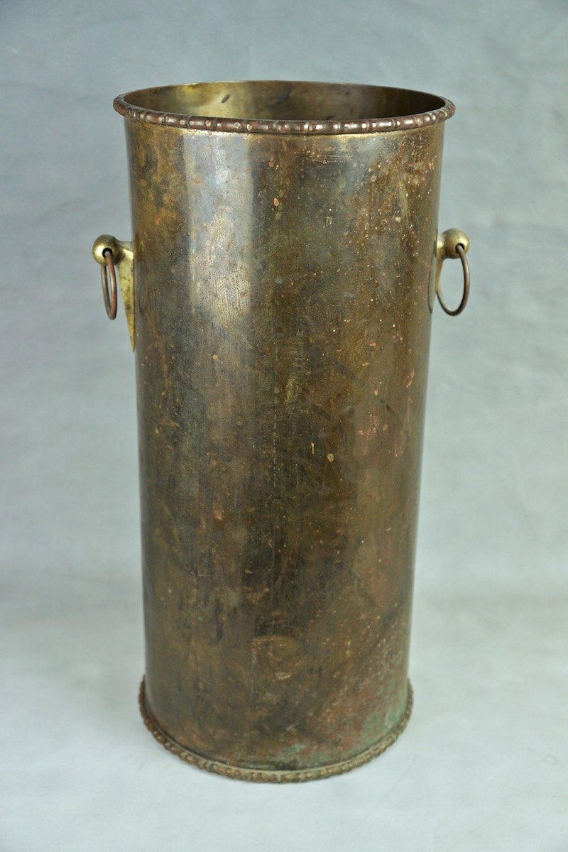 Brass Umbrella or Walking Stick Holder - Arts and Crafts? Brass_10