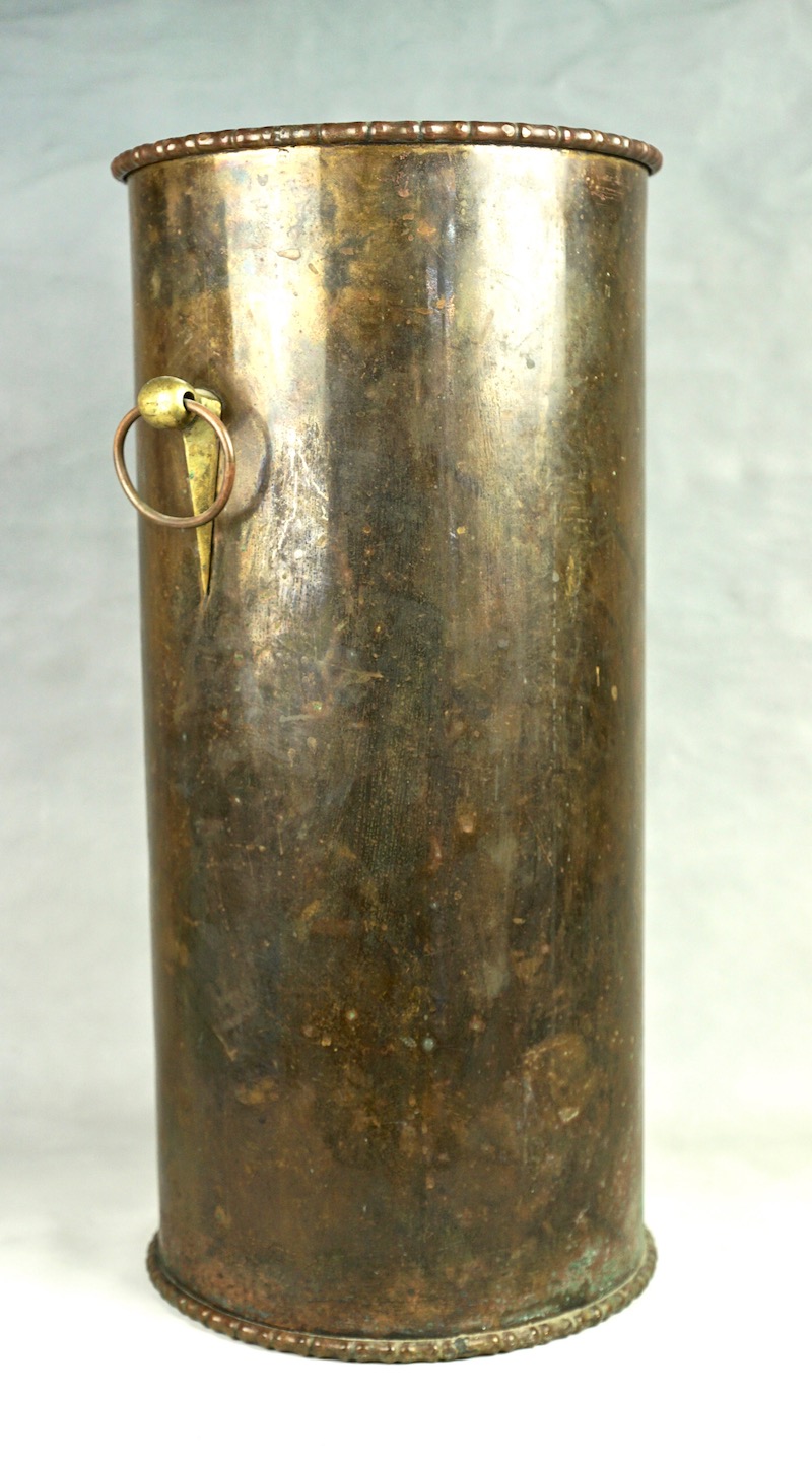 Brass Umbrella or Walking Stick Holder - Arts and Crafts? Brass_13