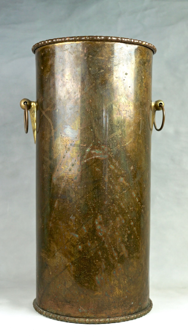 Brass Umbrella or Walking Stick Holder - Arts and Crafts? Brass_15