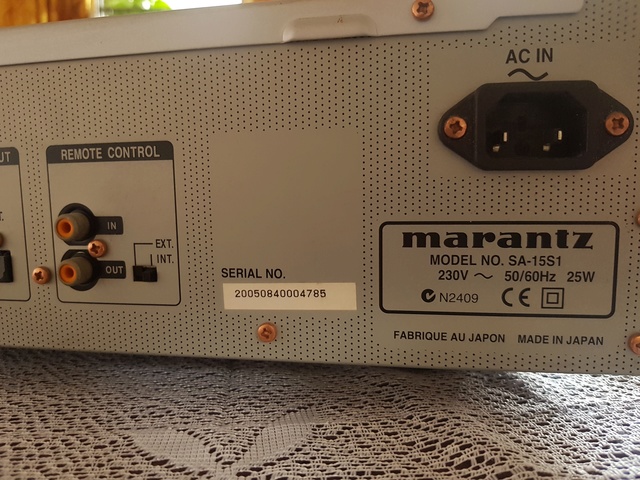 MARANTZ SA15S1 CD/SACD Player - SOLD 20180415