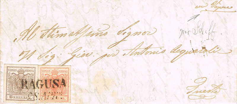 1856 Brief von Ragusa nach Triest Ra11