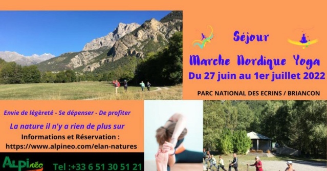 Stage Yoga & marche Nordique Parc National des Ecrins 5 jours - 2022 28696810