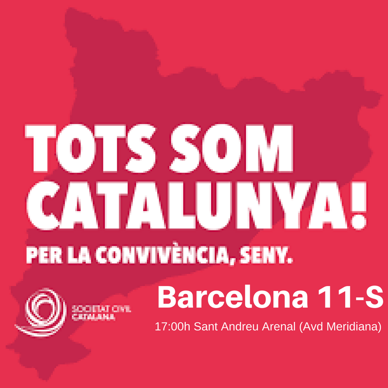 [Societat Civil Catalana] Manifestación 11-S: Tots som Catalunya. Per la convivéncia, Seny Barcel12