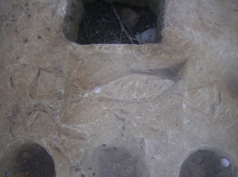 صخرة تحمل رمز في سور تحت الارض Hpim2533