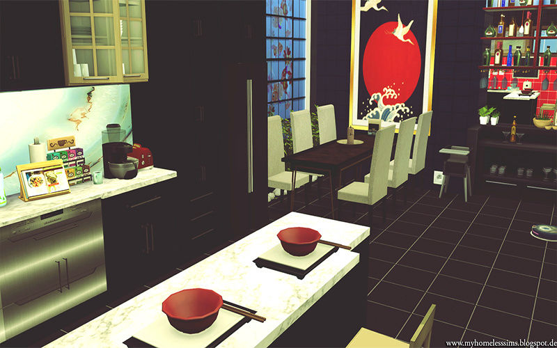 The Sims 4 - Japanese modern house Kit-di10