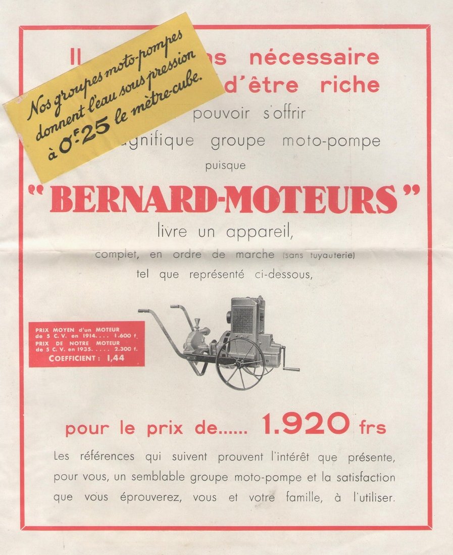 31 - MOTO POMPE BERNARD-MOTEURS 0143