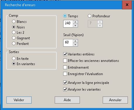 Comment analyser sa partie avec un logiciel d'échecs (Fritz,Komodo & Co)? Option10